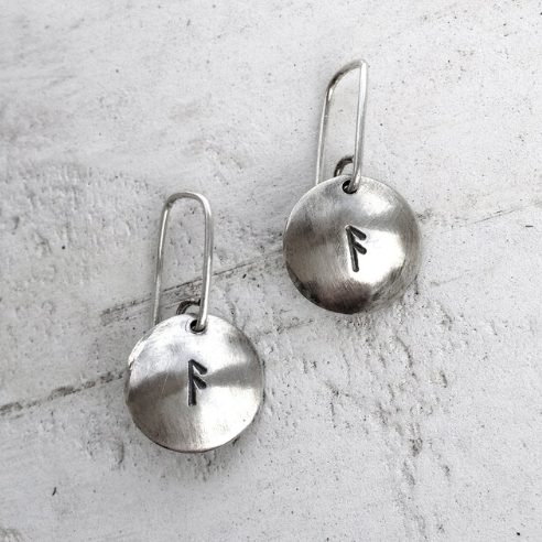 Sterling Silver Norse Rune Earrings