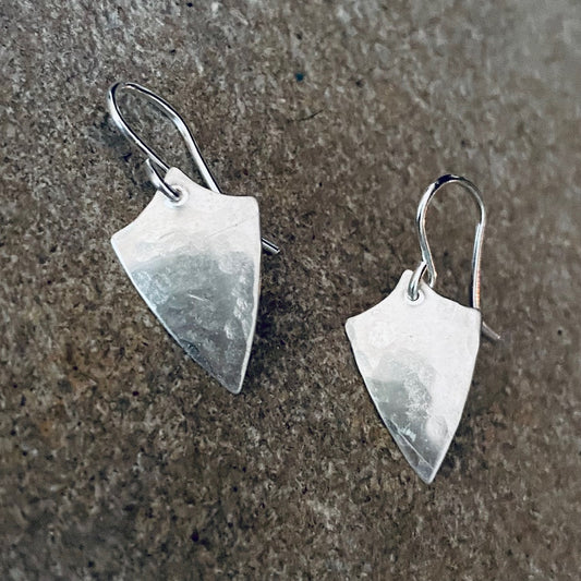 Sterling Silver Gothic Shield Earrings