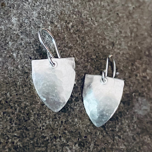 Sterling Silver Shield Earrings