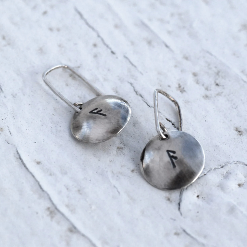 Sterling Silver Norse Rune Earrings