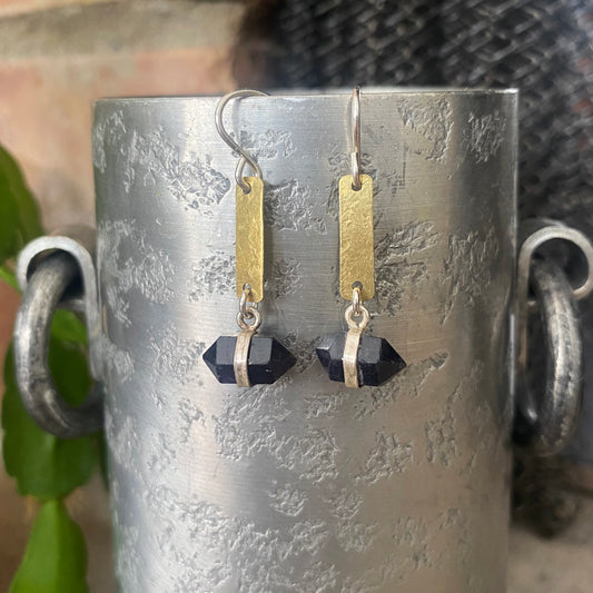 Double Terminated Iolite Earrings