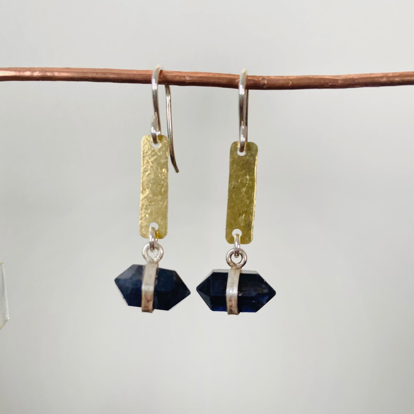 Double Terminated Iolite Earrings