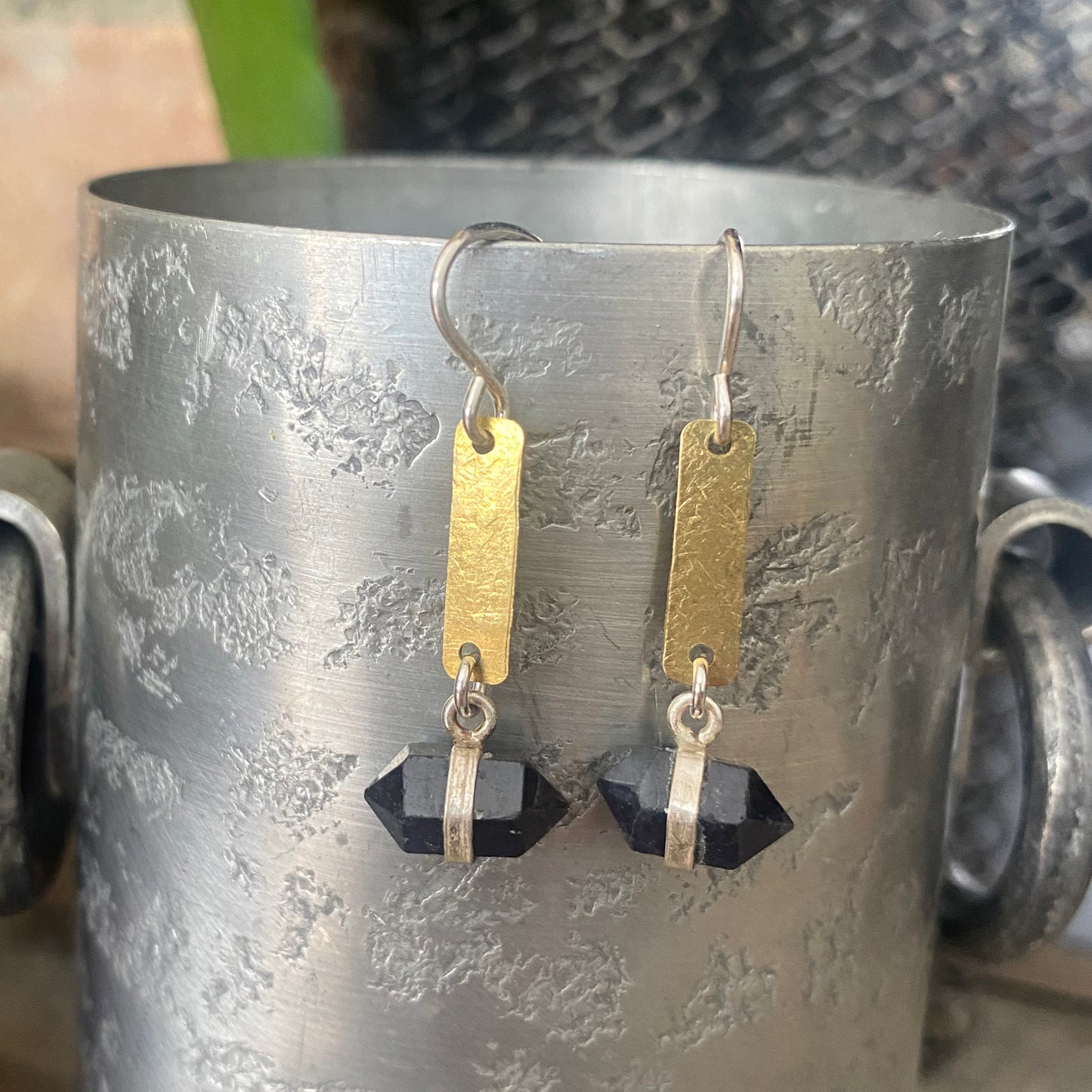 Double Terminated Iolite Earrings