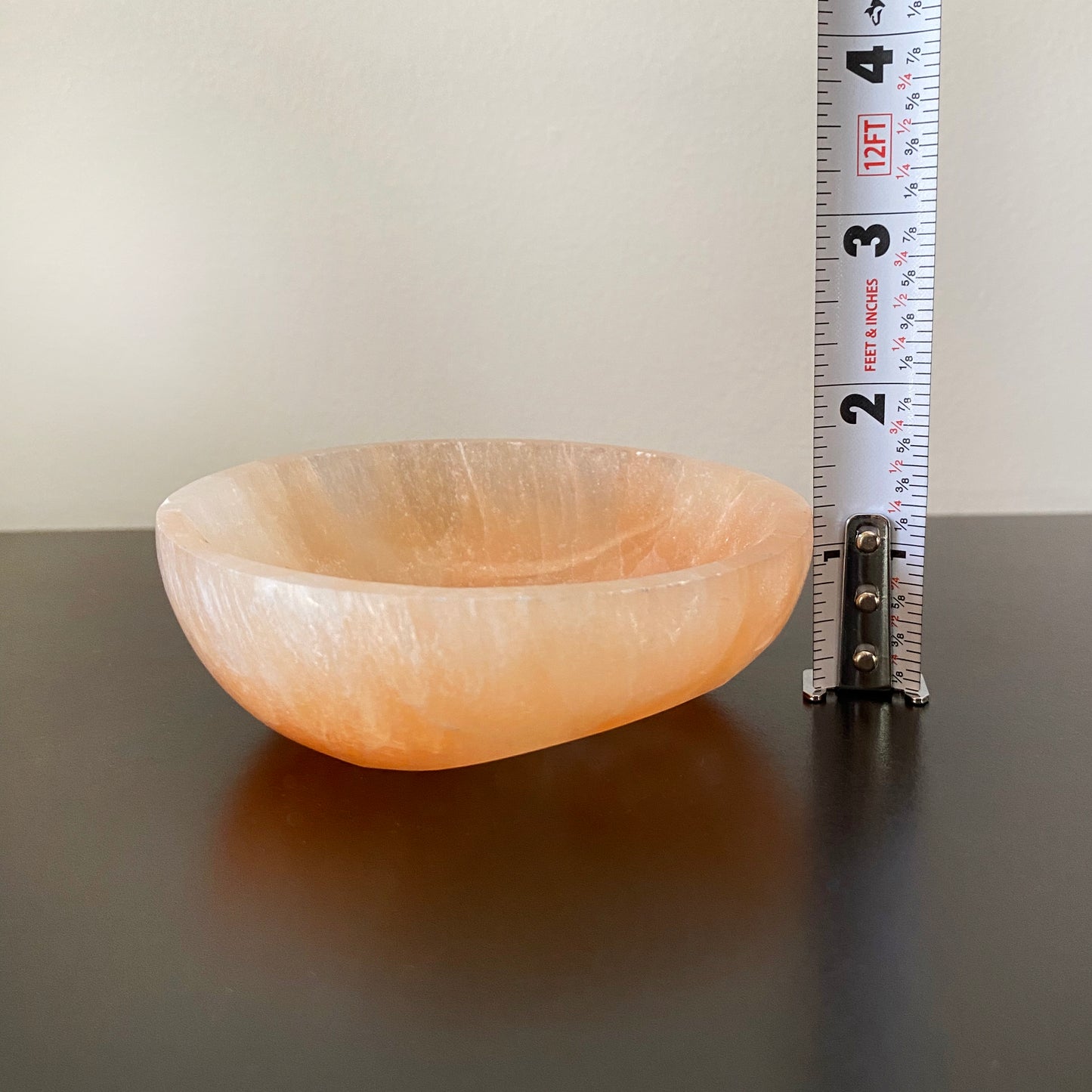 Peach Selenite Offering Bowl