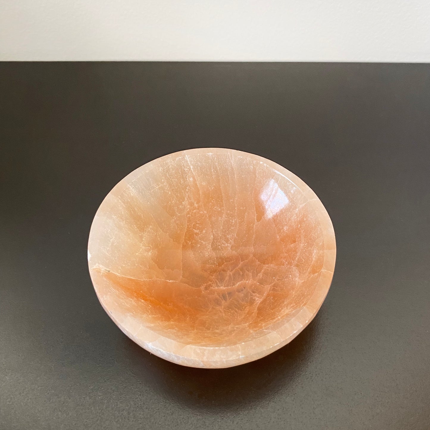 Peach Selenite Offering Bowl