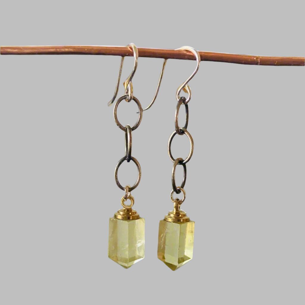 Citrine Crystal Point Earrings