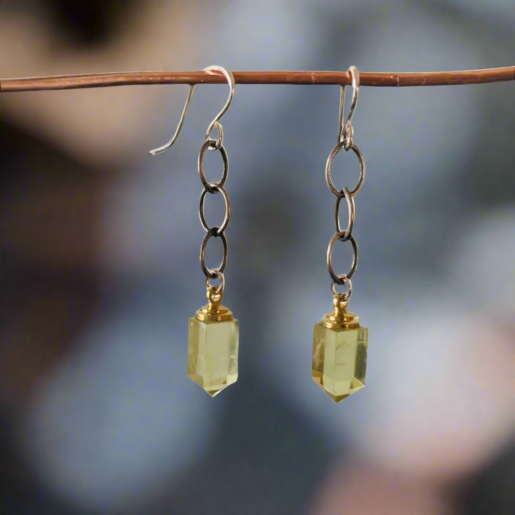 Citrine Crystal Point Earrings