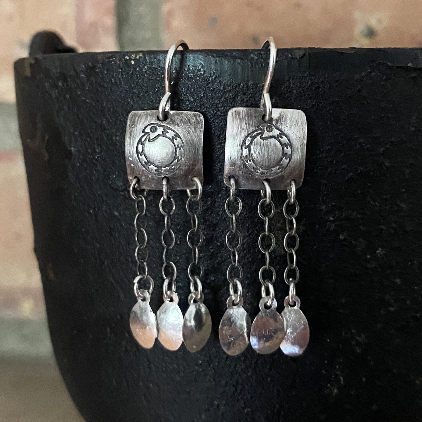 Sterling Silver Ouroboros Norse earrings