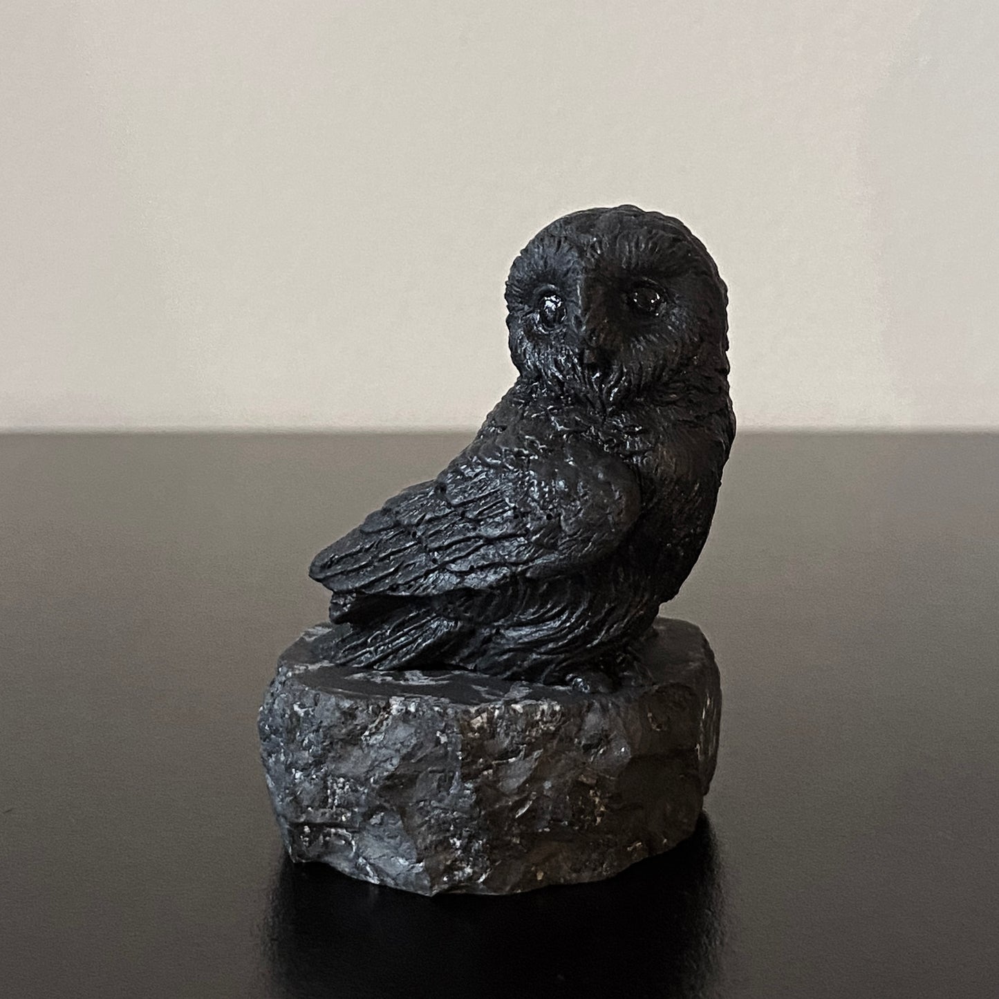 Shungite Carved Owl Figurine