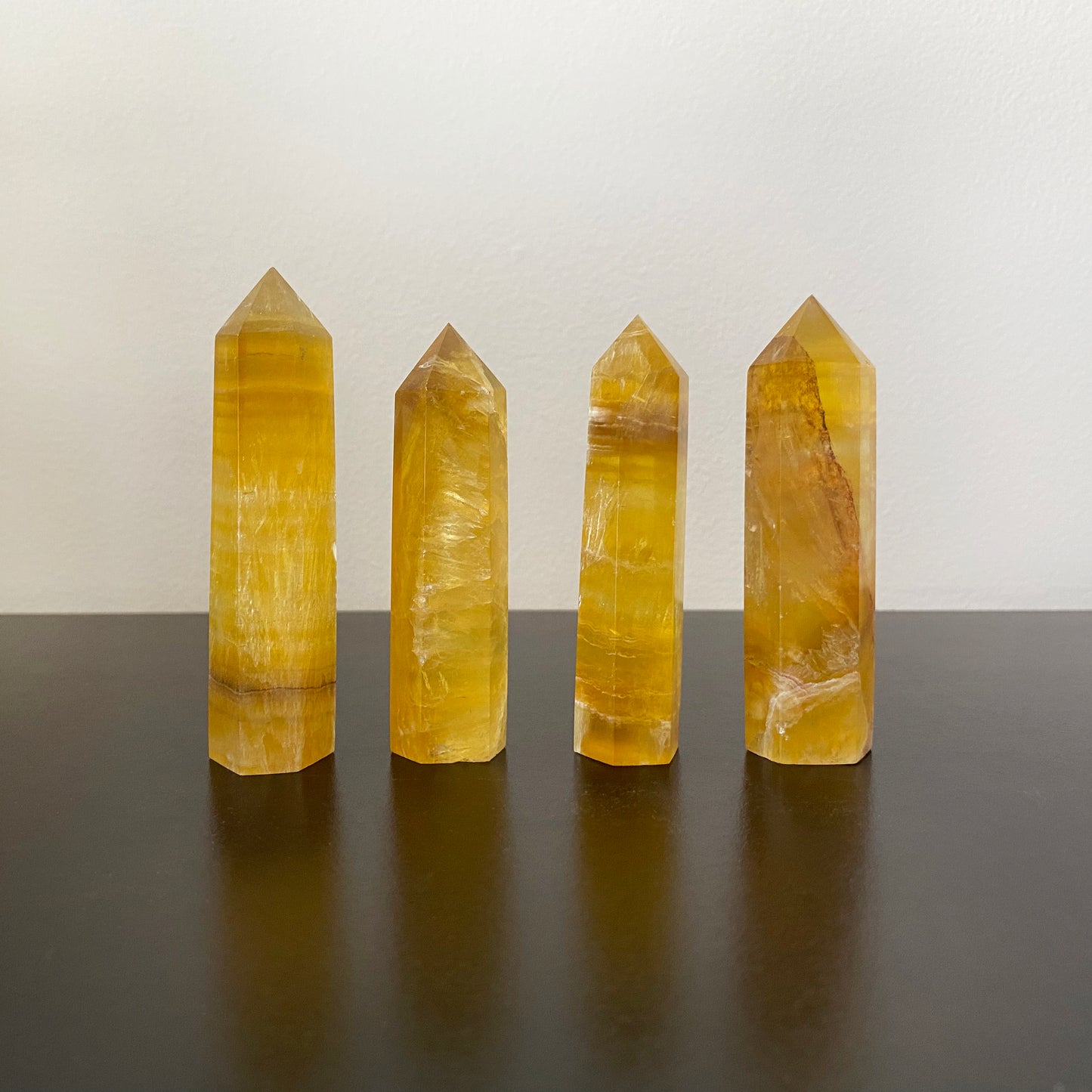 Yellow Fluorite Crystal Points