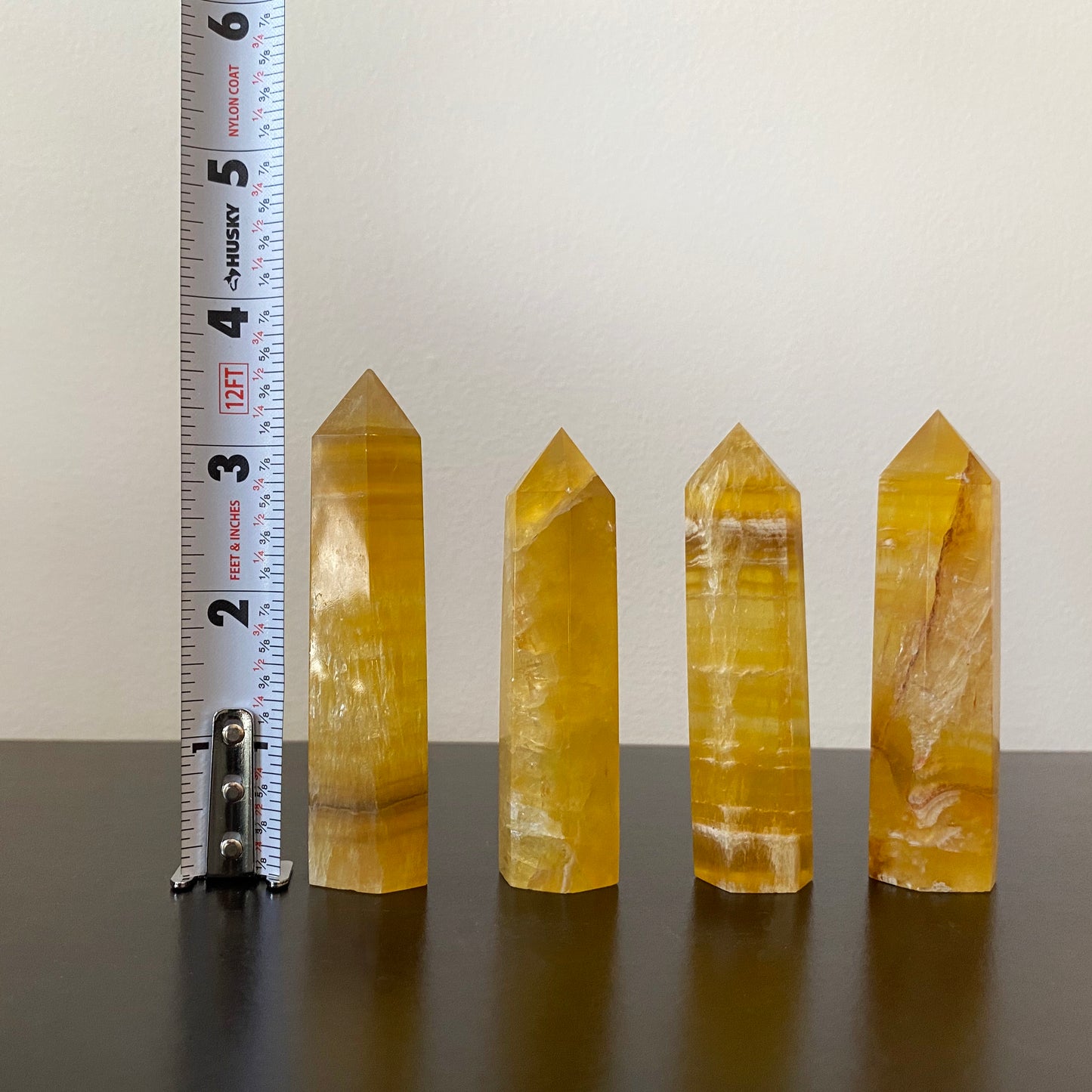 Yellow Fluorite Crystal Points