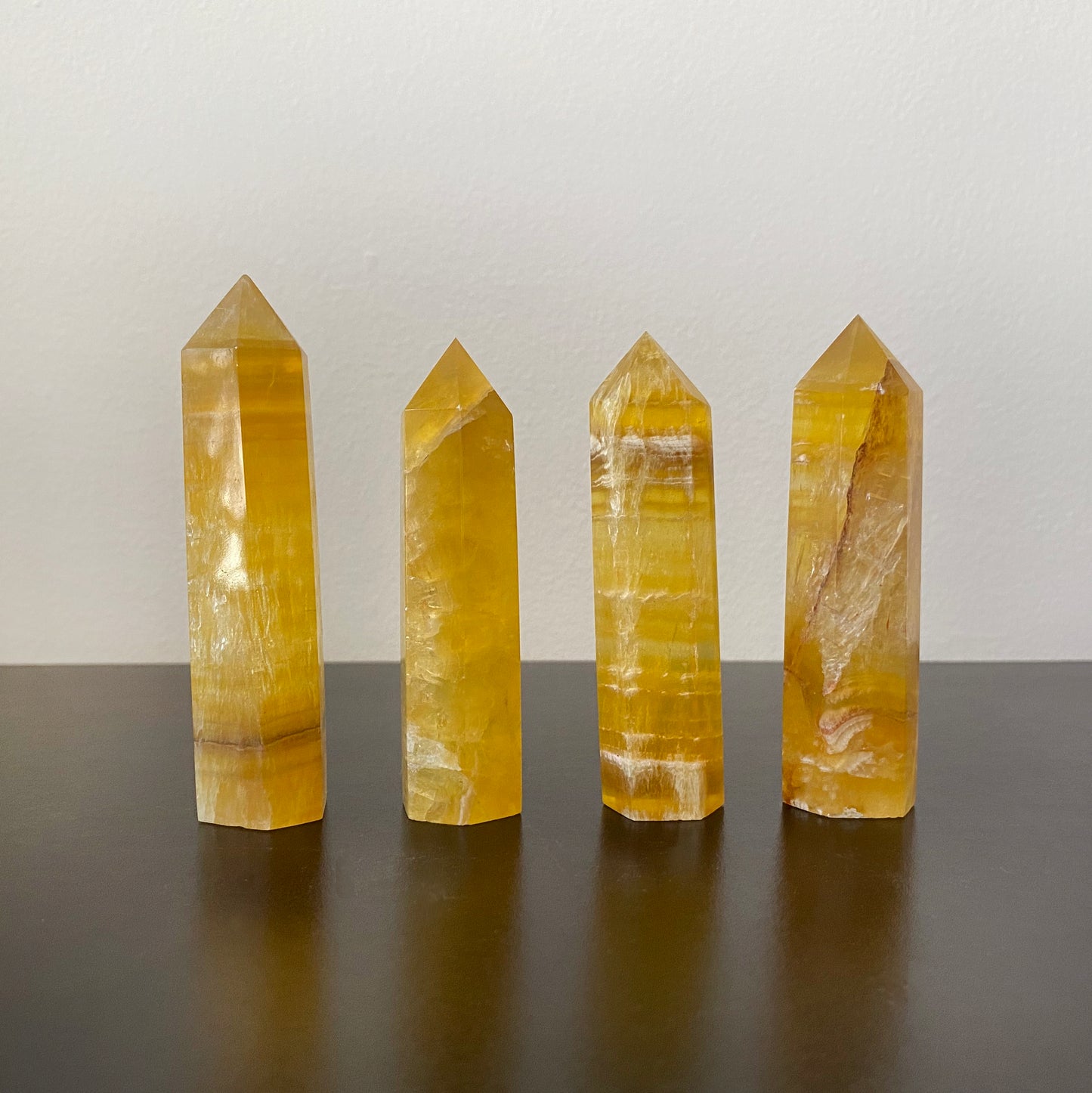 Yellow Fluorite Crystal Points