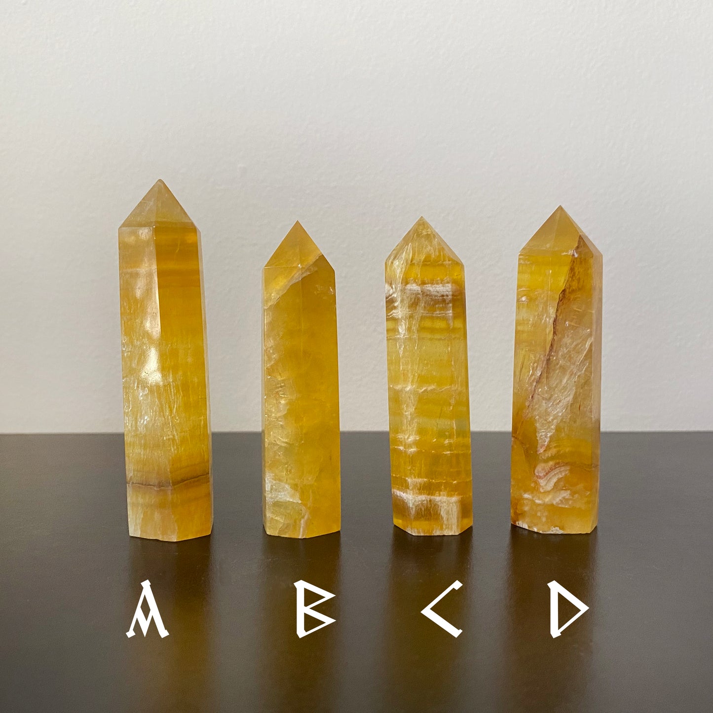 Yellow Fluorite Crystal Points